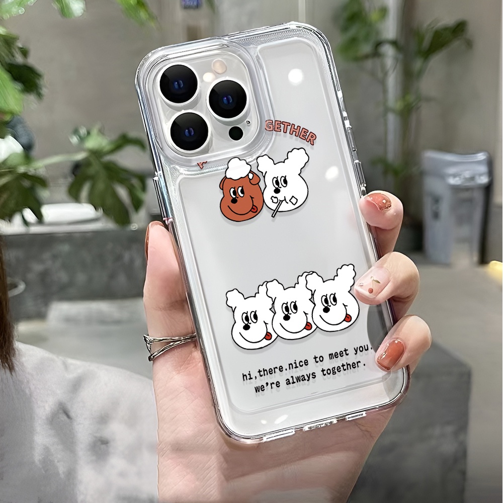 Ốp Điện Thoại Trong Suốt Hình Thỏ Dễ Thương Cho iphone 14 pro max 11 13 12 7 8 Plus X XR XSMax