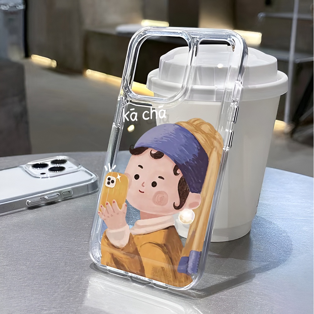 Ốp Điện Thoại Trong Suốt In Hình Cô Gái Hoạt Hình Cho iphone 14 pro max 11 13 12 7 8 Plus X XR XSMax