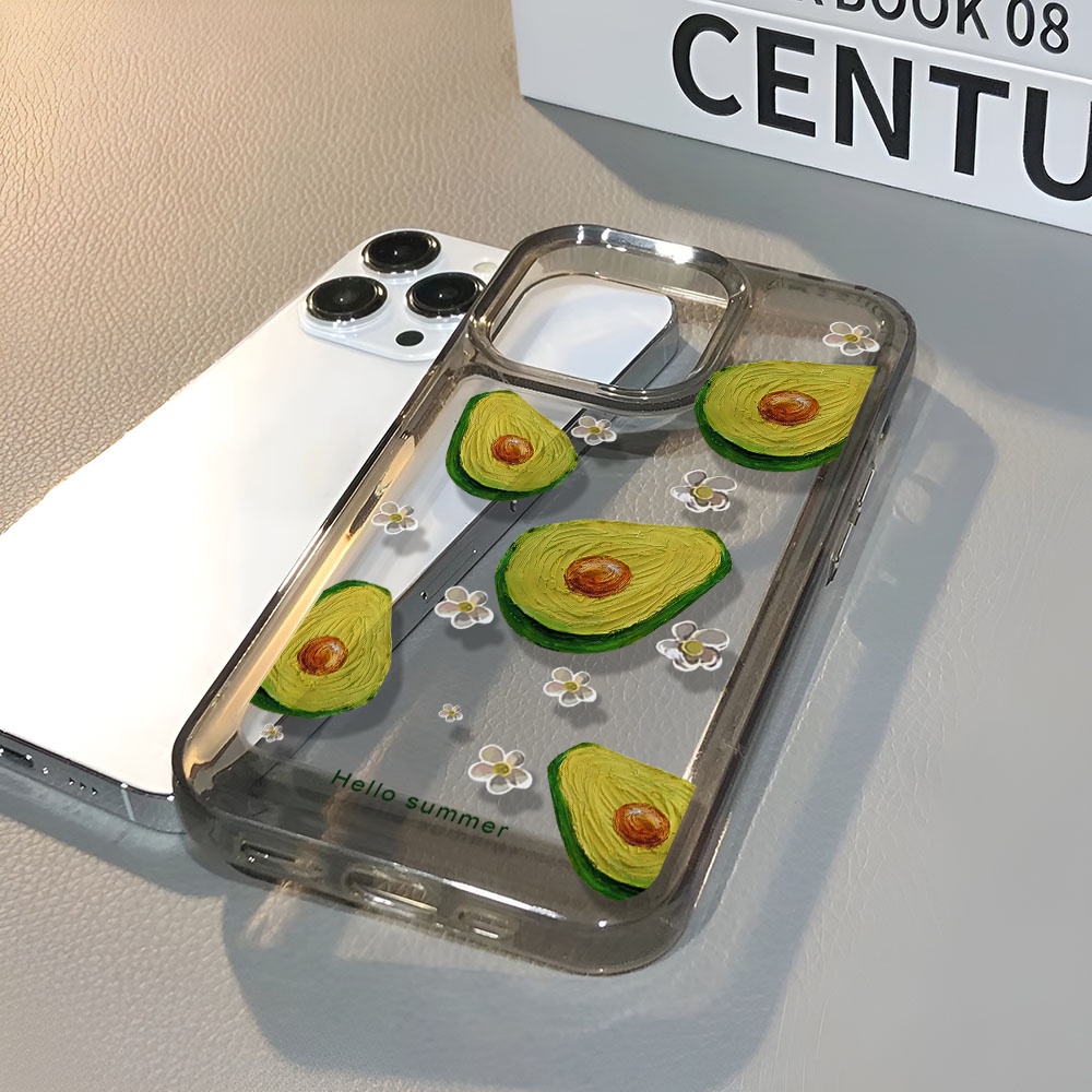 Ốp Điện Thoại Trong Suốt Họa Tiết Trái Bơ Cho iphone 14 pro max 11 13 12 7 8 Plus X XR XSMax