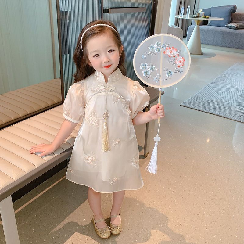 ✣♦Đầm Sườn Xám Phong Cách Trung Hoa Thời Trang Mùa Hè Mới 2023 Dành Cho Bé Gái