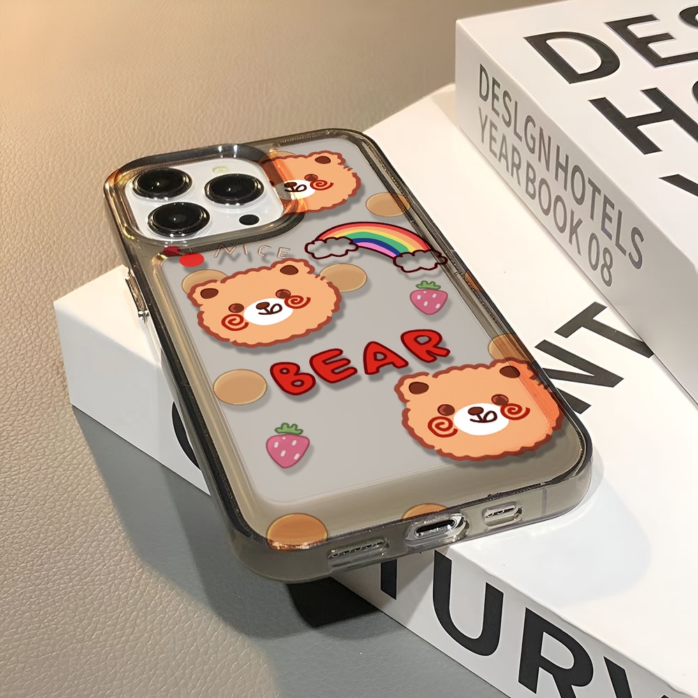 Ốp Điện Thoại Trong Suốt Chống Sốc In Hình Gấu Cầu Vồng Cho iphone 14 pro max 11 13 12 7 8 Plus X XR XSMax