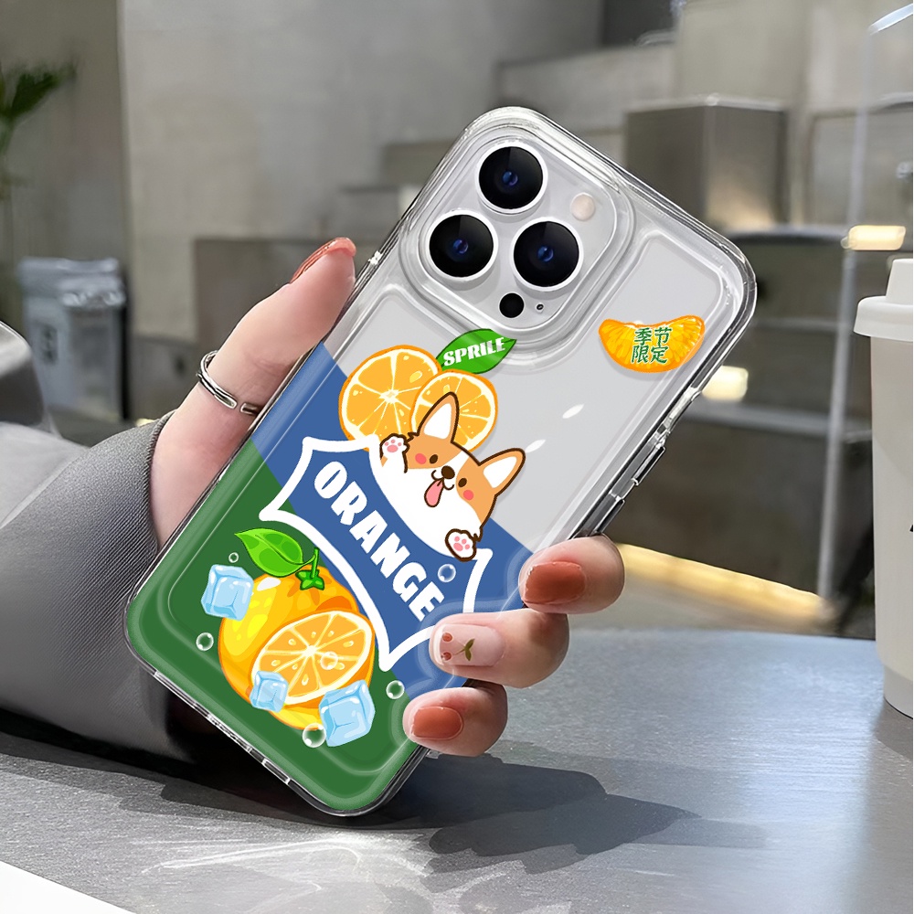 Ốp Điện Thoại Trong Suốt Chống Sốc In Hình Mèo Và Quả Cam Cho iphone 14 pro max 11 13 12 7 8 Plus X XR XSMax