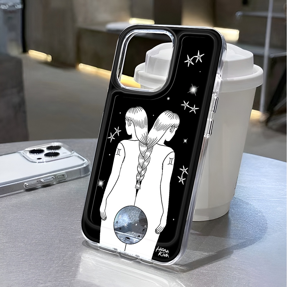 Ốp Điện Thoại Trong Suốt Chống Sốc In Hình Cô Gái Không Gian Cho iphone 14 pro max 11 13 12 7 8 Plus X XR XSMax