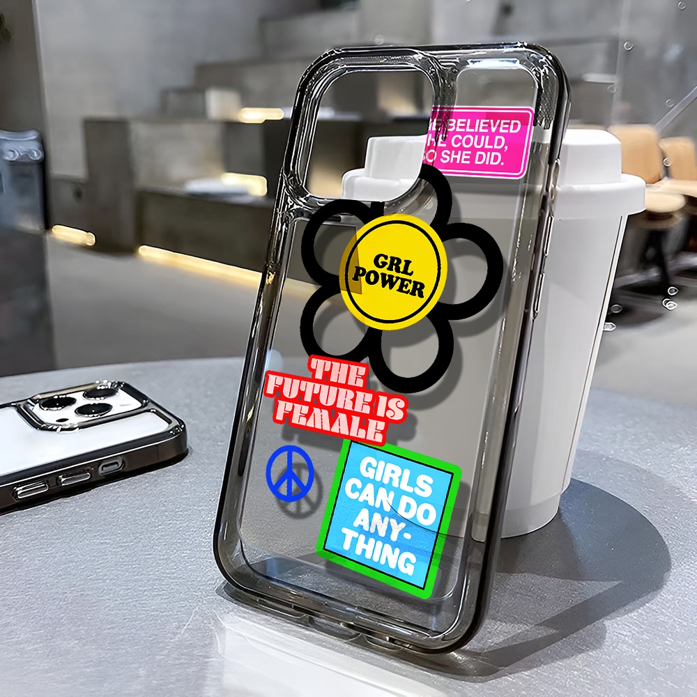 Ốp Điện Thoại Trong Suốt Chống Sốc In Hình Hoa Mặt Cười Cho iphone 14 pro max 11 13 12 7 8 Plus X XR XSMax