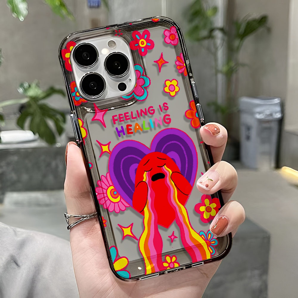 Ốp Điện Thoại Trong Suốt Chống Sốc Họa Tiết Trái Tim Cho iphone 14 pro max 11 13 12 7 8 Plus X XR XSMax