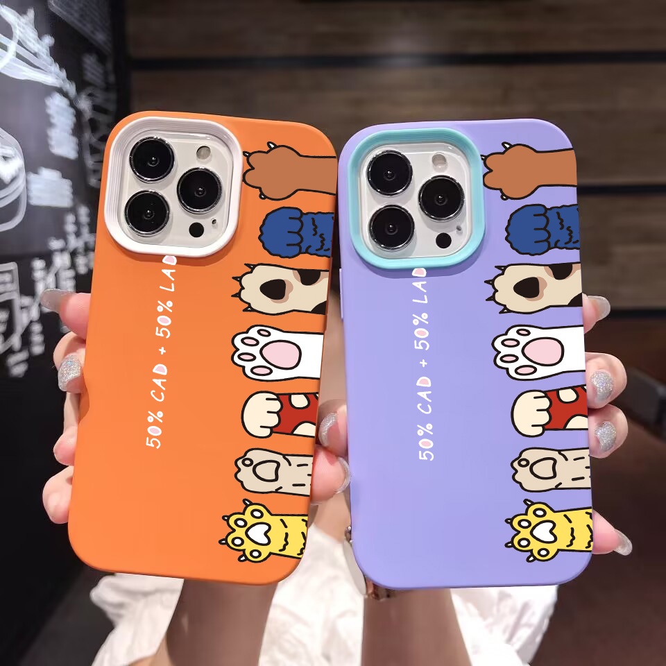 Ốp Điện Thoại silicon Dẻo Họa Tiết Móng Vuốt Mèo 3 Trong 1 Cho iPhone 14Promax 13 12 11 7Plus X XR