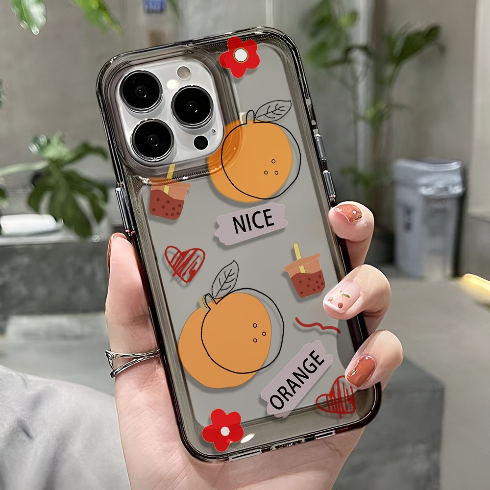 Ốp Điện Thoại Trong Suốt In Hình Quả Đào Chống Sốc Cho iphone 14 pro max 11 13 12 7 8 Plus X XR XSMax