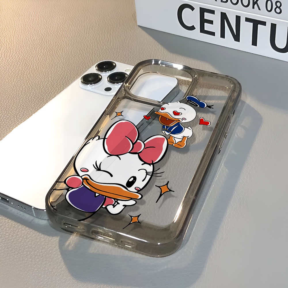 Ốp Điện Thoại Trong Suốt Chống Sốc Hình Vịt Hồng Cho iphone 14 pro max 11 13 12 7 8 Plus X XR XSMax