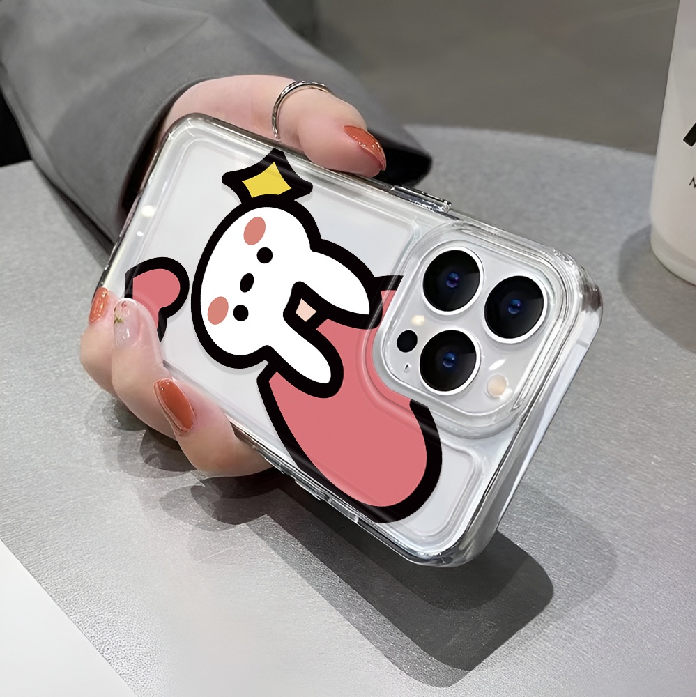 Ốp Điện Thoại Trong Suốt Chống Sốc In Hình Thỏ Hoạt Họa Cho iphone 14 pro max 11 13 12 7 8 Plus X XR XSMax