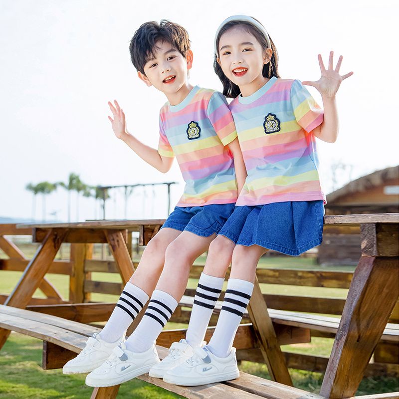 ✨Hàng Có Sẵn!✨ Bộ Đồng Phục Học Sinh Tiểu Học Họa Tiết Kẻ Sọc Xinh Xắn