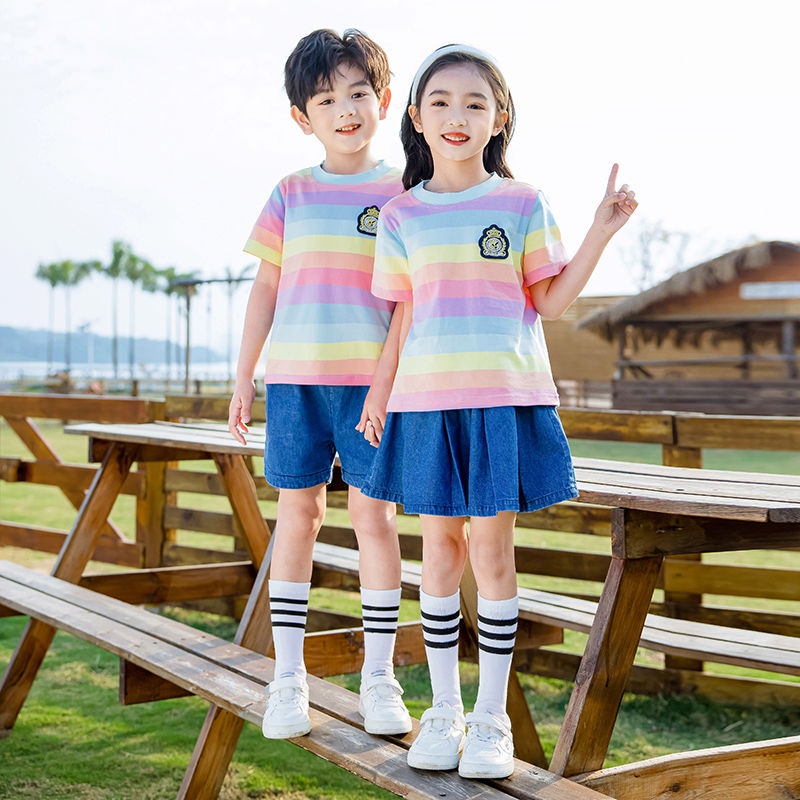 ✨Hàng Có Sẵn!✨ Bộ Đồng Phục Học Sinh Tiểu Học Họa Tiết Kẻ Sọc Xinh Xắn