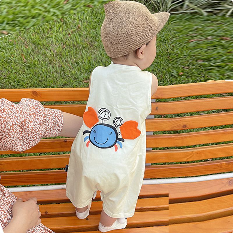 ✨Hàng Có Sẵn!✨ Bộ Áo Liền Quần Bằng Cotton Không Tay Dành Cho Bé Sơ Sinh