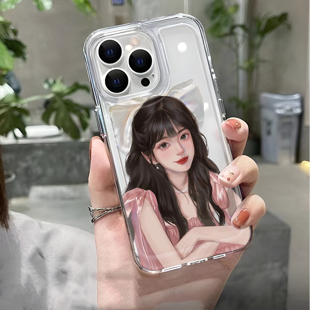 Ốp Điện Thoại Trong Suốt Chống Sốc In Hình Cô Gái Không Gian Cho iphone 14 pro max 11 13 12 7 8 Plus X XR XSMax