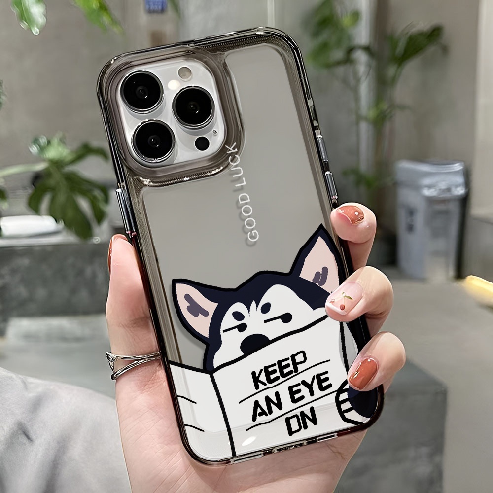 Ốp Điện Thoại Trong Suốt Chống Sốc Họa Tiết Chú Chó Đọc Báo Cho iphone 14 pro max 11 13 12 7 8 Plus X XR XSMax