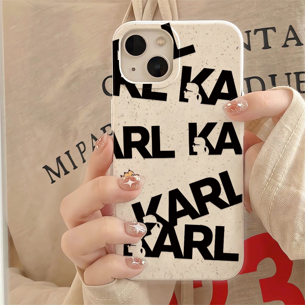 Ốp Điện Thoại Chống Sốc Màu Trắng In Chữ Karl Lagerfeld Thời Trang Cho iphone 14 pro max 11 13 12 7 8 Plus X XR XSMax