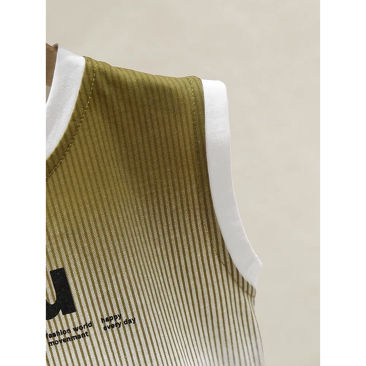 Áo Thun Không Tay In Hình Hoạt Hình Phong Cách Đường Phố Thời Trang Mùa Hè 2023 Dành Cho Bé Trai Bé Gái