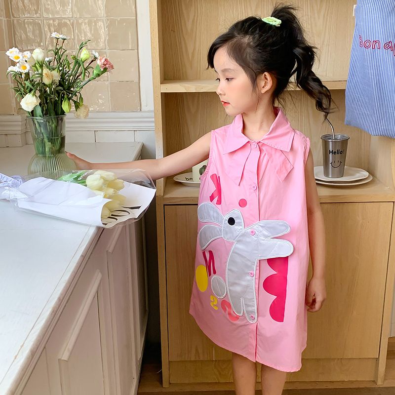 Đầm Công Chúa Mùa Hè Thời Trang Phong Cách Hàn Quốc In Họa Tiết Thỏ Cho Bé Gái