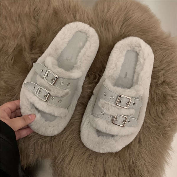 Thick-soled phẳng lông giày