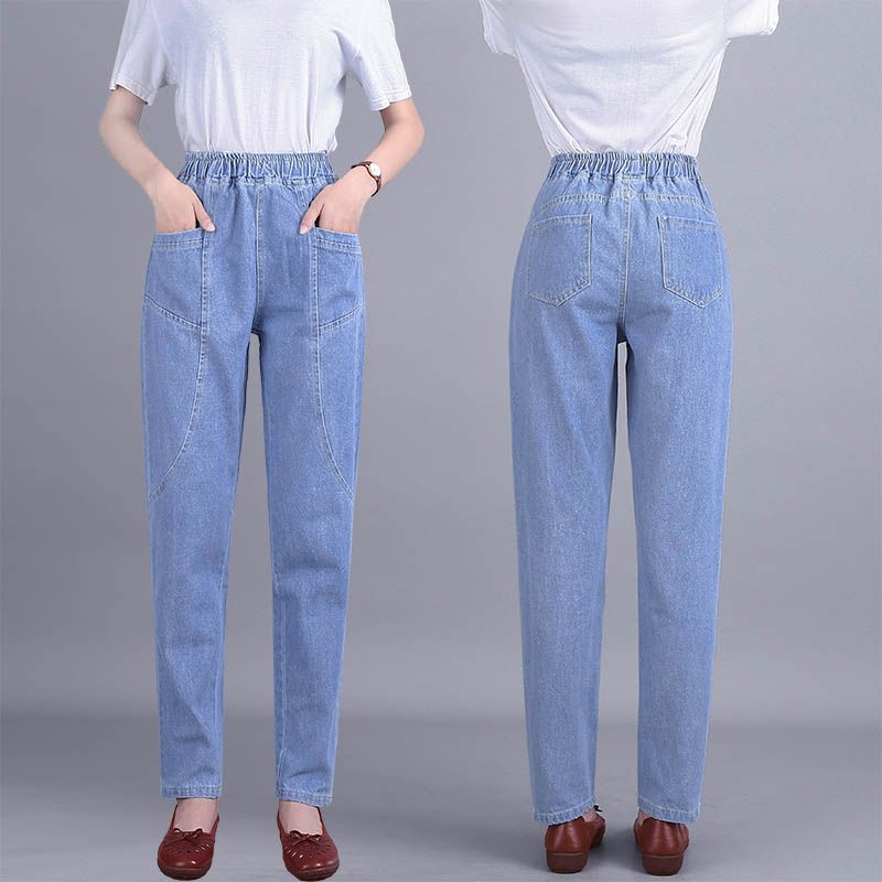 Quần Jean Dài Tới Mắt Cá Chân Eo Cao Thời Trang Xuân Thu 2023 Cho Nữ