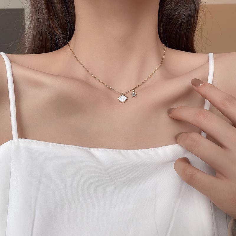 Vòng cổ Mặt Sao Biển Vỏ Sò Thời Trang Hàn Quốc Chất Lượng Cao Làm Quà Tặng Cho Học Sinh Nữ