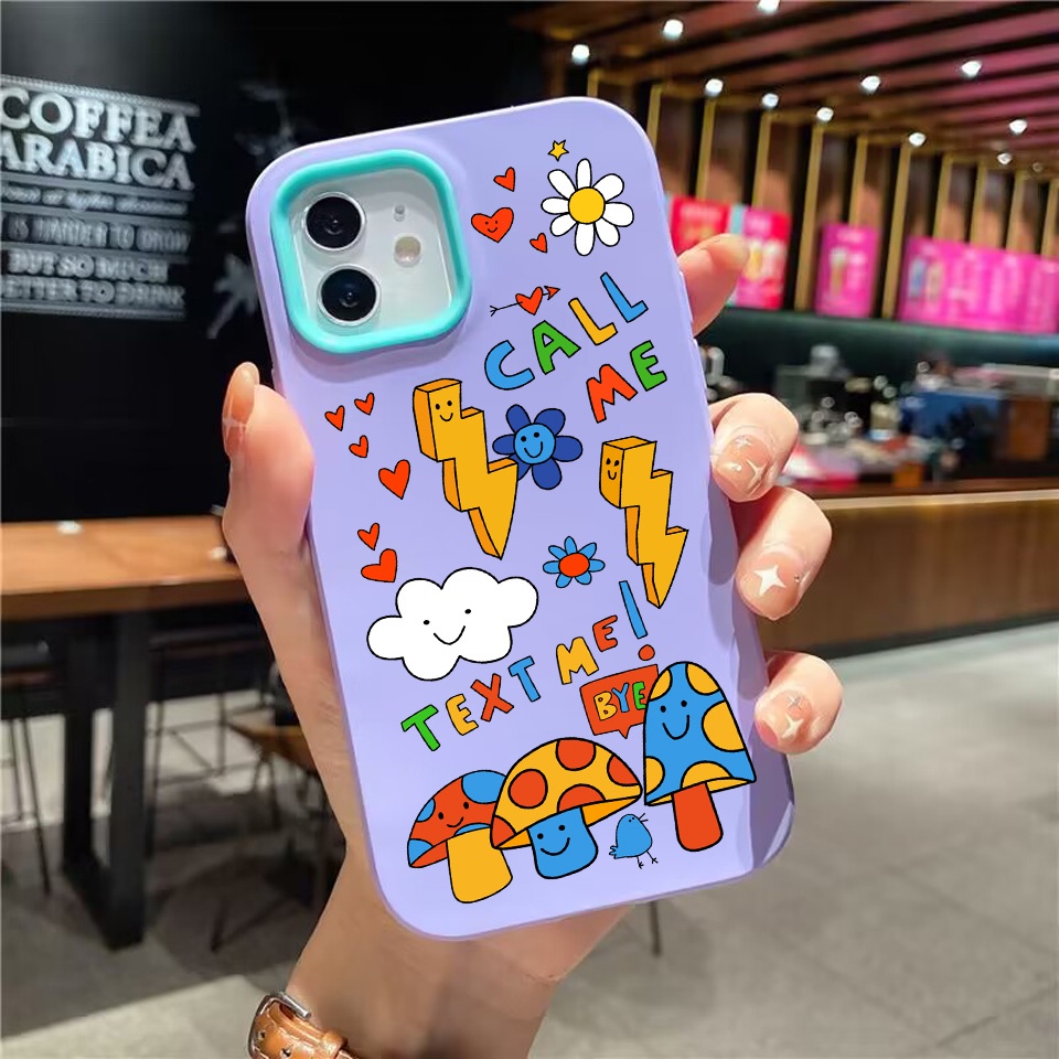 Ốp Điện Thoại silicon Dẻo Hình Nấm Mây 3 Trong 1 Cho iPhone 14Promax 13 12 11 7Plus 7 X Xs Max XR