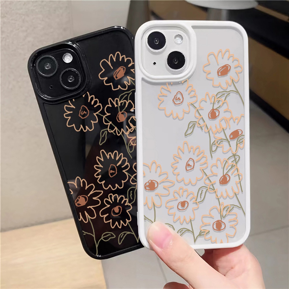Ốp Điện Thoại Nhựa Acrylic Cứng Trong Suốt In Hình Hoa Đáng Yêu Cho iphone 14promax 11 13 12 7Plus 8 X XS Max