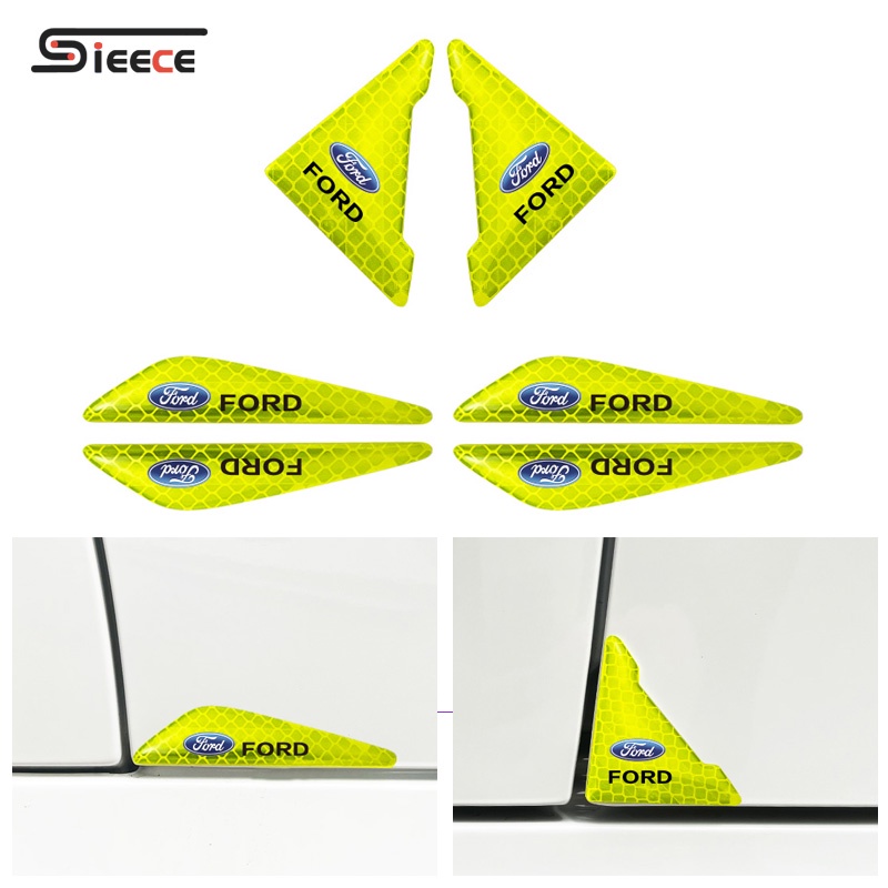 Sieece ChốNg Va ĐậP CửA Ô Tô PhảN ChiếU Dán Góc Cửa Ô Tô Miếng Dán Chống Trầy Xước Ô Tô Miếng Dán Xe Tấm Che Mưa Gương Chiếu Hậu Ô Tô Trang Trí Ô Tô Phụ KiệN Xe HơI Cho Ford Ranger Focus Everest Transit Fiesta Ecosport Mustang Raptor