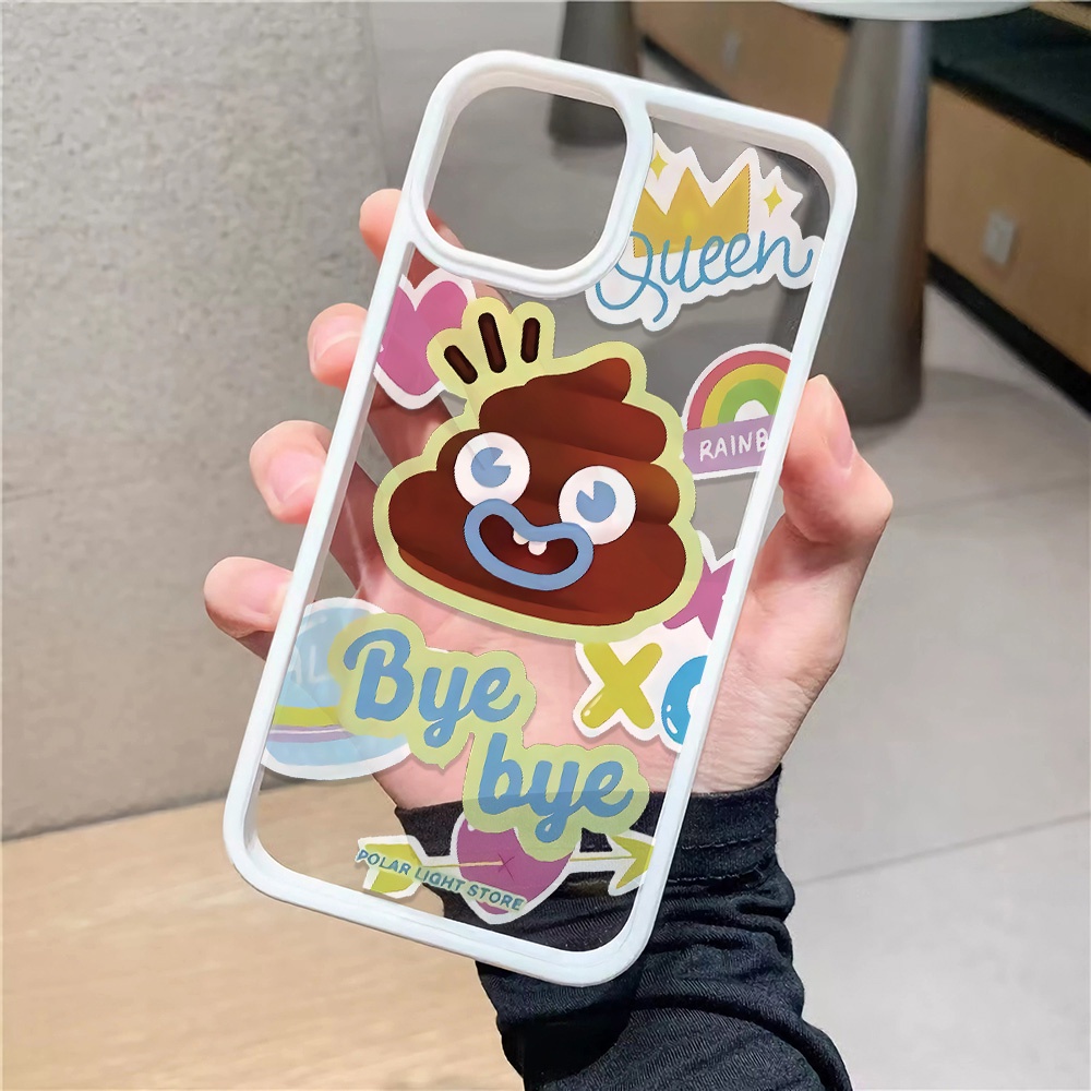 Ốp Điện Thoại Acrylic Cứng Trong Suốt Hình Biểu Cảm Vui Nhộn Cho iphone 14promax 11 13 12 7Plus 8 X XS Max