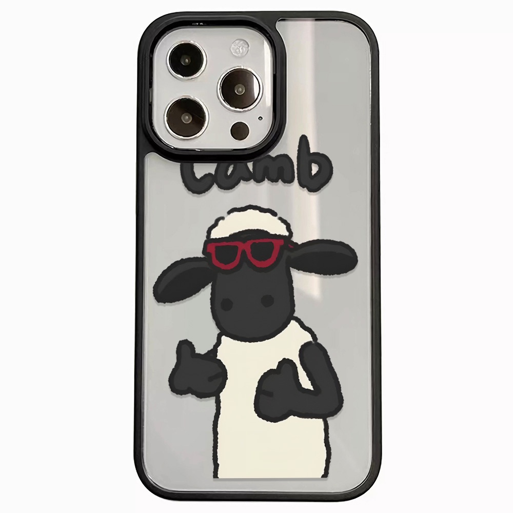 Ốp Điện Thoại Acrylic Cứng Trong Suốt Hình Cừu Shawn Cho iphone 14promax 11 13 12 7Plus 8 X XS Max