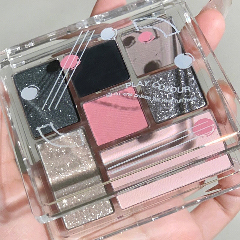 Bảng Phấn Mắt 7 Màu Sắc Tông Lì / Lấp Lánh Chống Thấm Nước Trang Điểm Mịn Màng