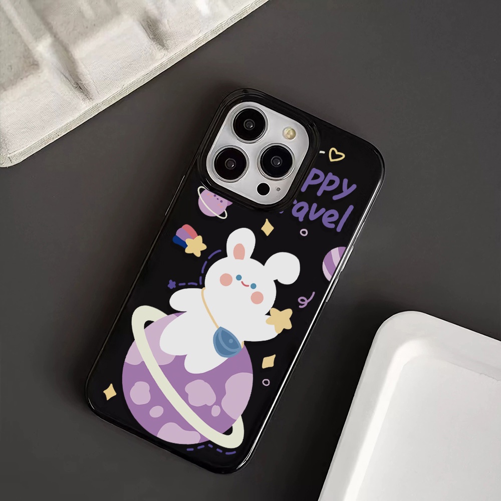 Ốp Điện Thoại Silicone TPU Mềm Bóng In Hình Các Hành Tinh Thỏ Cho iphone 14promax 11 13 12 7Plus 8 X XS Max