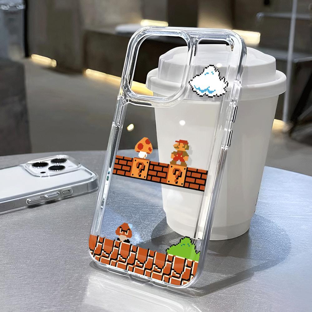 Ốp Điện Thoại Trong Suốt In Hình Trò Chơi Super Mario Cho iphone 14promax 13 12 11 7Plus 7 8 Plus X XR XSMax