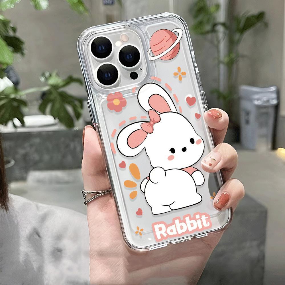 Ốp Điện Thoại Trong Suốt Hình Mông Thỏ Cho iphone 14promax 13 12 11 7Plus 7 8 Plus X XR XSMax