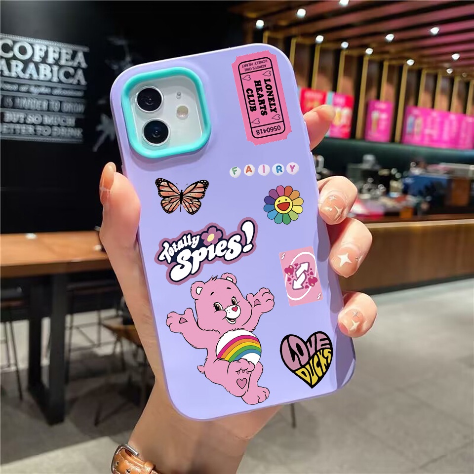 Ốp Điện Thoại silicon Dẻo Hình Gấu Cầu Vồng 3 Trong 1 Cho iPhone 14Promax 13 12 11 7Plus 7 X Xs Max XR