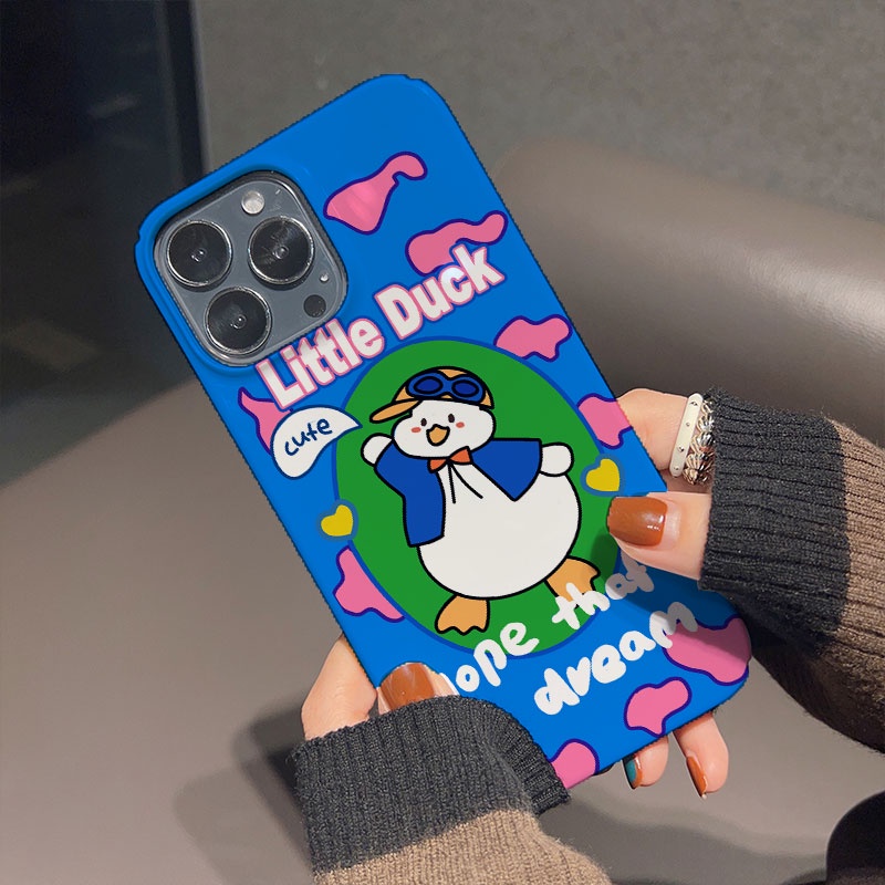 Ốp Điện Thoại Cứng Hình Vịt Con Nhảy Múa Cho iphone 14promax 11 13 12 7Plus 8 X XS Max
