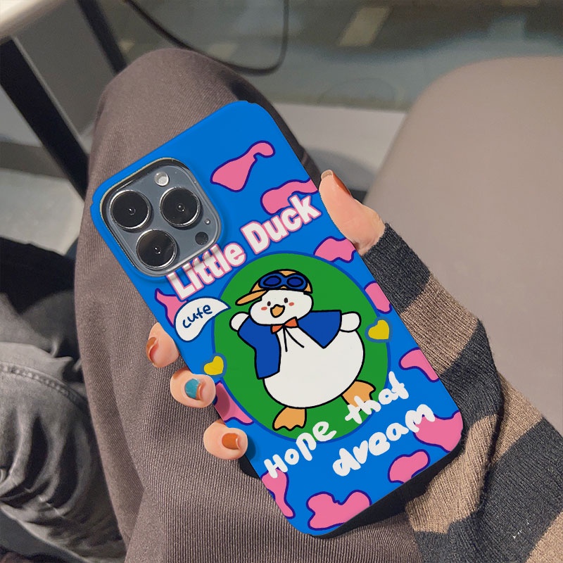 Ốp Điện Thoại Cứng Hình Vịt Con Nhảy Múa Cho iphone 14promax 11 13 12 7Plus 8 X XS Max