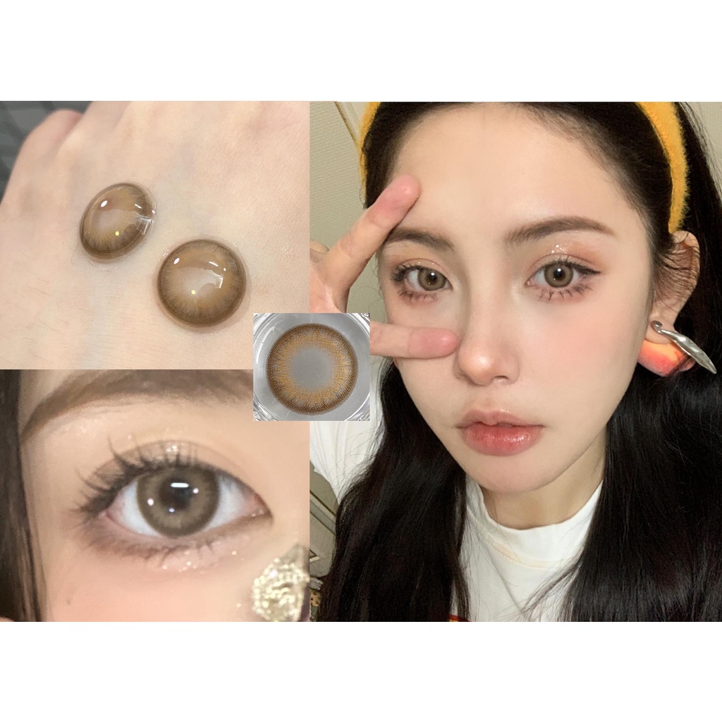 (2023.Bộ 17 Sản Phẩm Rlbang Series Rlbang, Thương Hiệu, Thương Hiệu Lớn, 14.50mm, (Lớp 0-8.00), Ống Kính Liên Hệ 6 Tháng Sử Dụng (Nâu)