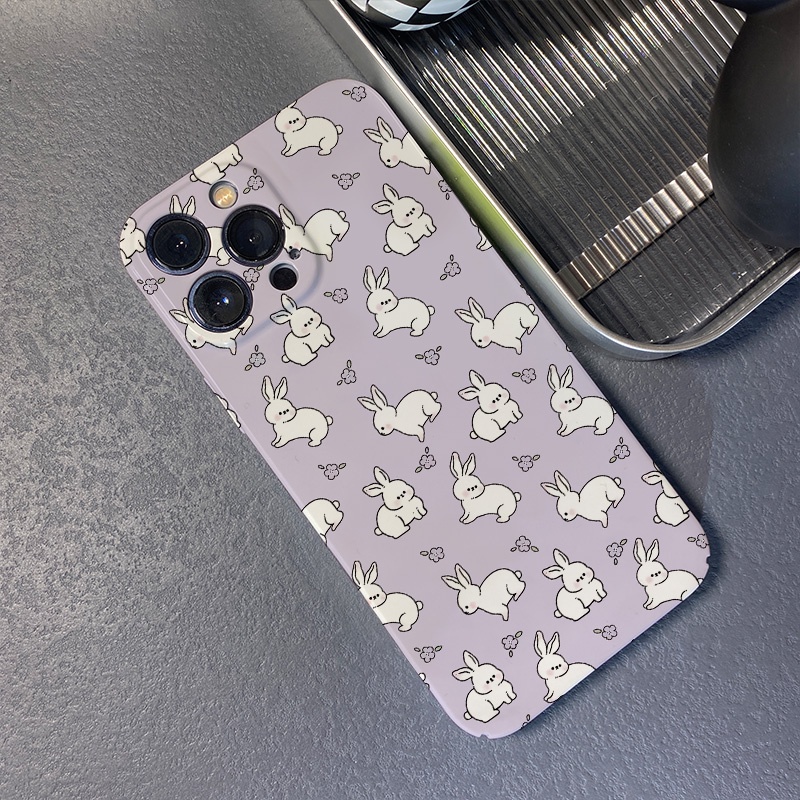 Ốp Điện Thoại Cứng Chống Sốc In Hình Thỏ Dễ Thương Cho iphone 14promax 11 13 12 7Plus 8 X XS Max