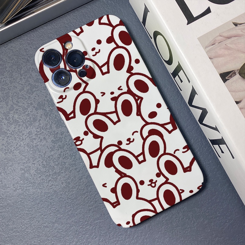 Ốp Điện Thoại Cứng Chống Sốc Hình Thỏ Dễ Thương Cho iphone 14promax 11 13 12 7Plus 8 X XS Max