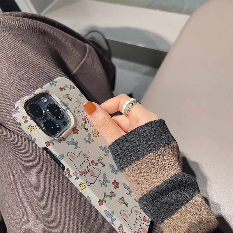 Ốp Điện Thoại Cứng Chống Sốc In Hình Gấu / Thỏ Dễ Thương Cho iphone 14promax 11 13 12 7Plus 8 X XS Max