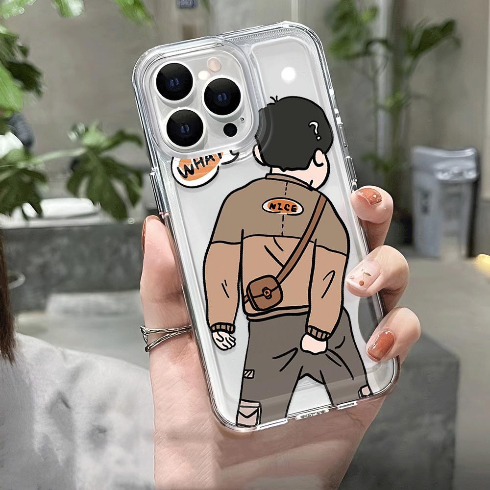 Ốp Điện Thoại Trong Suốt Chống Sốc In Hình Bé Trai Bé Gái Cho iphone 14 pro max 11 13 12 7Plus 7 8 Plus X XR XSMax