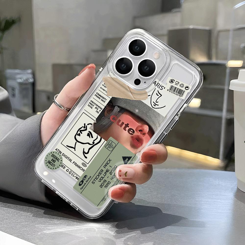 Ốp Điện Thoại Trong Suốt Chống Sốc Họa Tiết Thời Trang Cho iphone 14 pro max 11 13 12 7Plus 7 8 Plus X XR XSMax