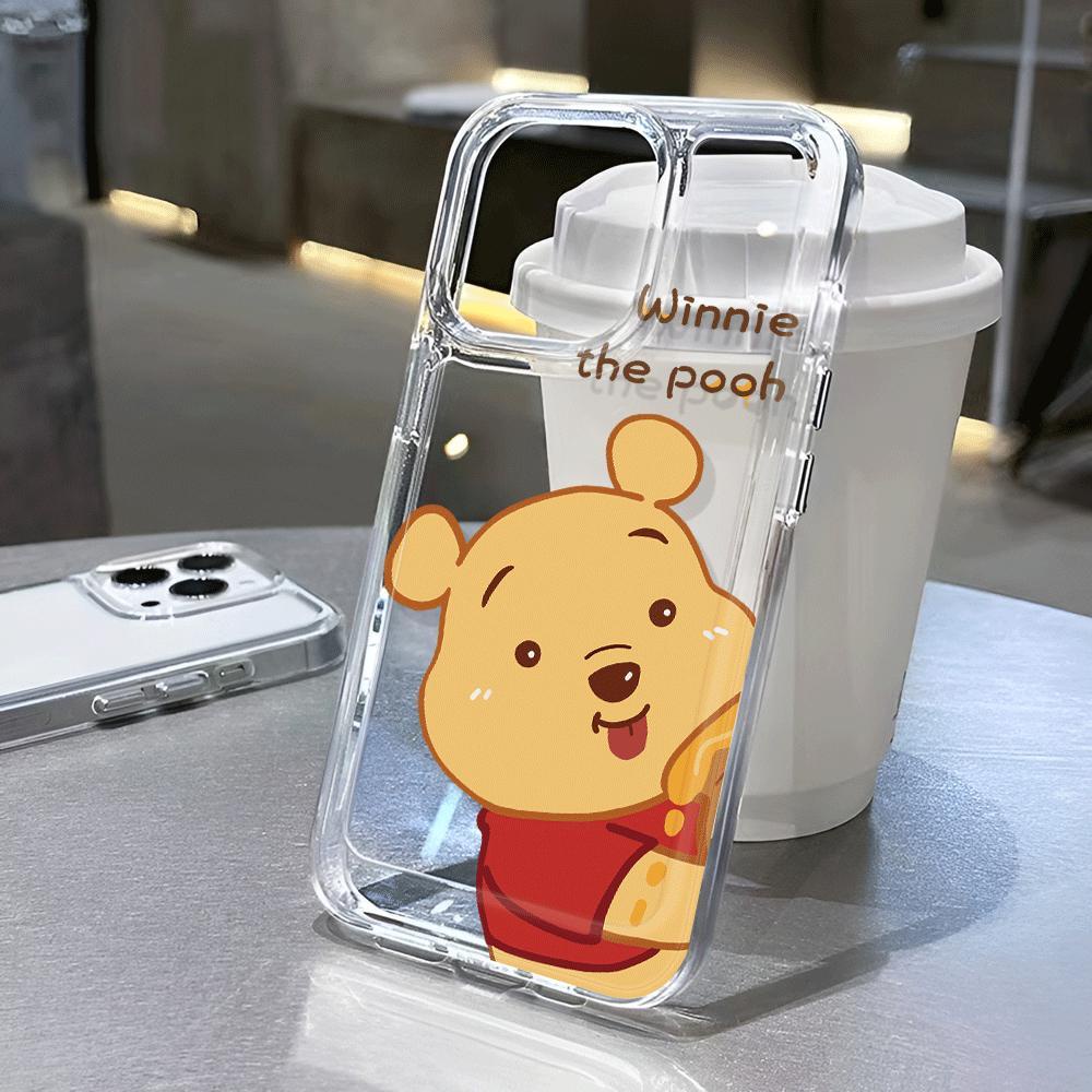 Ốp Điện Thoại Trong Suốt Họa Tiết Winnie the Pooh Chống Sốc Cho iphone 14 pro max 11 13 12 7Plus 7 8 Plus X XR XSMax