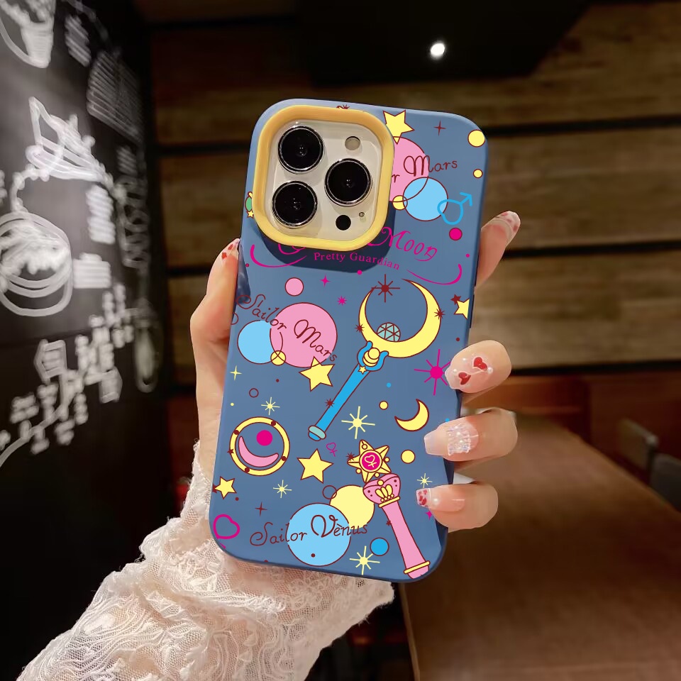 Ốp Điện Thoại silicon Dẻo Hình Thủy Thủ Mặt Trăng 3 Trong 1 Cho iPhone 14Promax 13 12 11 7Plus 7 X Xs Max XR