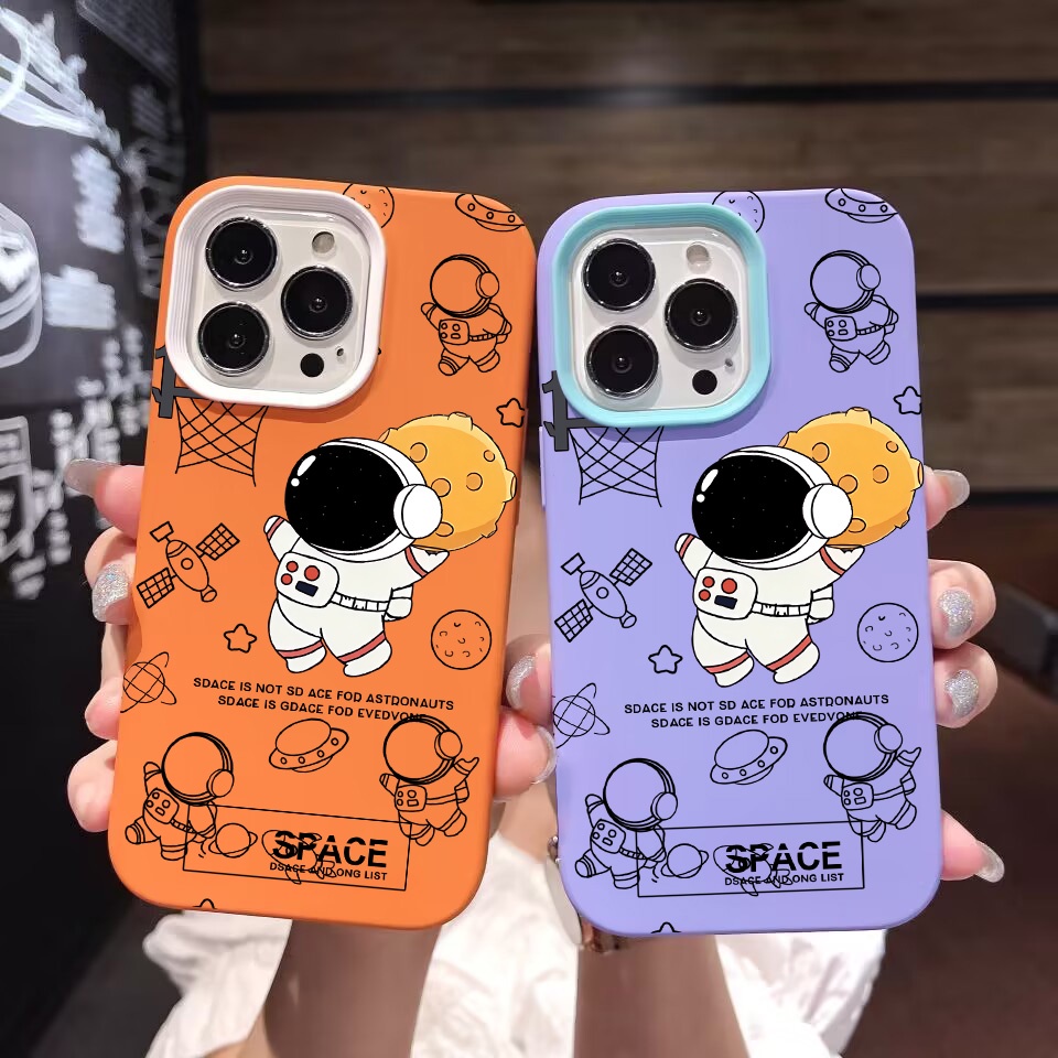 Ốp Điện Thoại silicon Dẻo Hình Hành Tinh / Phi Hành Gia 3 Trong 1 Cho iPhone 14Promax 13 12 11 7Plus 7 X Xs Max XR