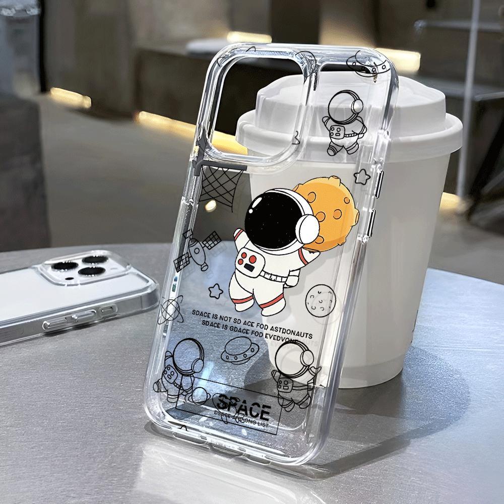 Ốp Điện Thoại Trong Suốt Chống Sốc In Hình Phi Hành Gia Cho iphone 14 pro max 11 13 12 7Plus 7 8 X XR XSMax