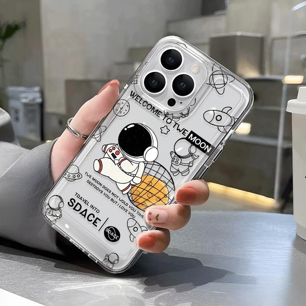 Ốp Điện Thoại Trong Suốt Chống Sốc In Hình Phi Hành Gia Cho iphone 14 pro max 11 13 12 7Plus 7 8 X XR XSMax