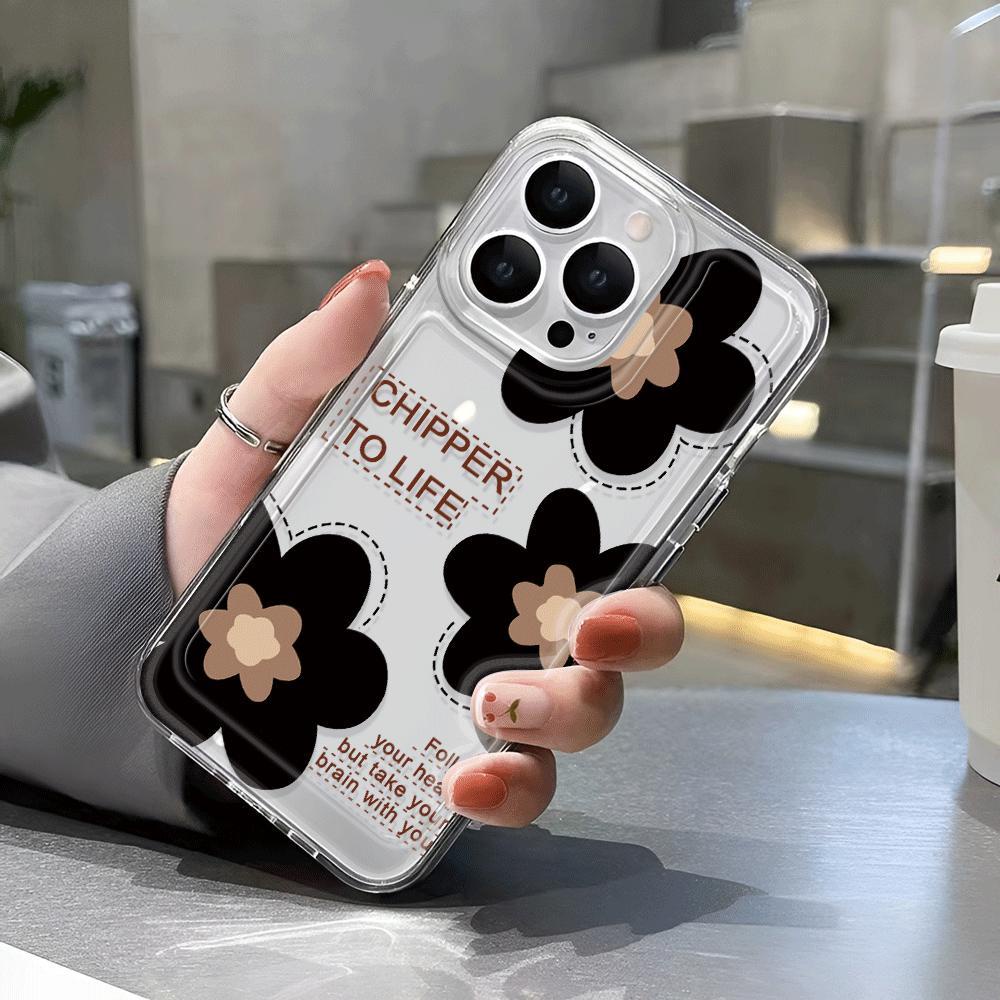 Ốp Điện Thoại Trong Suốt Chống Sốc In Họa Tiết Hoa Cho iphone 14 pro max 11 13 12 7Plus 7 8 X XR XSMax