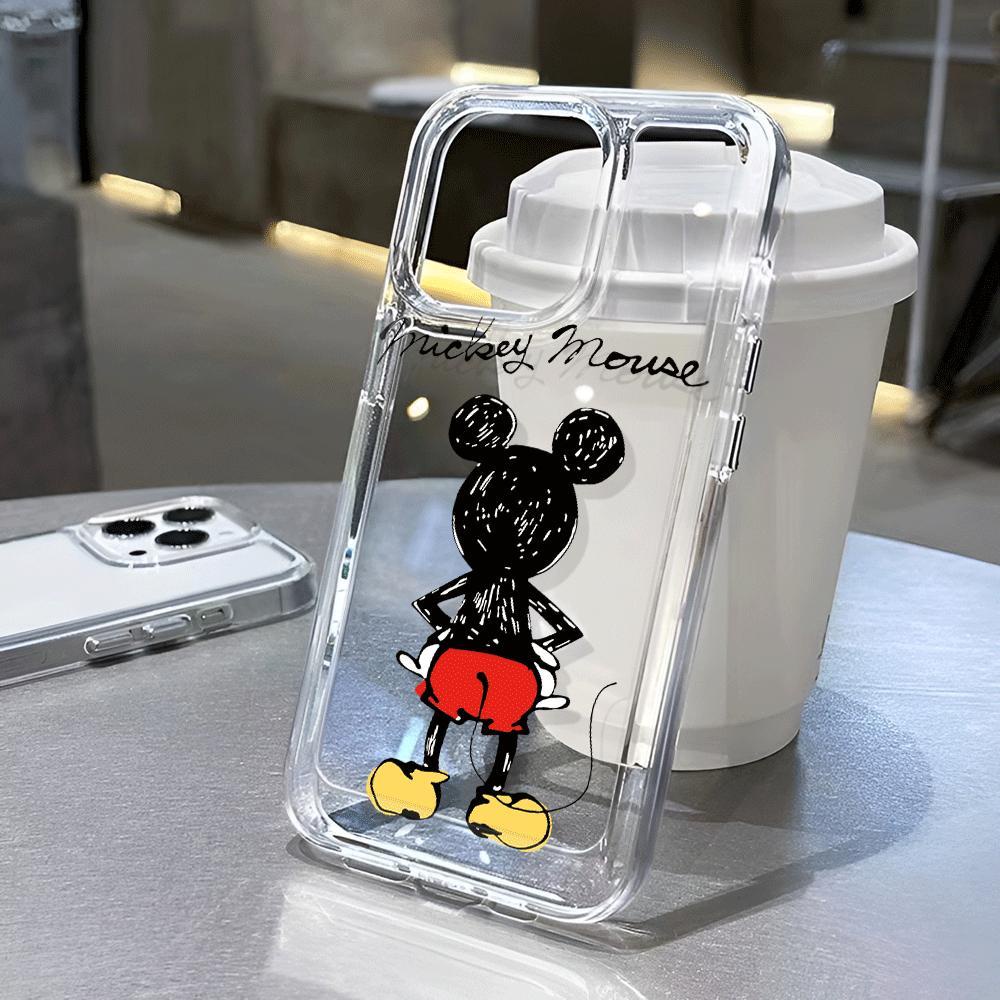 Ốp Điện Thoại Trong Suốt Chống Sốc In Hình Mickey Vui Nhộn Cho iphone 14 pro max 11 13 12 7Plus 7 8 X XR XSMax