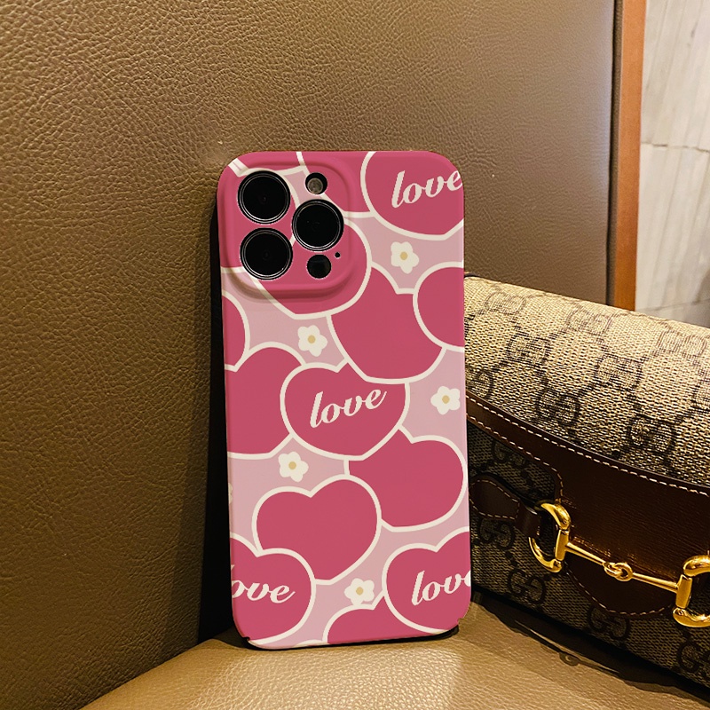 Ốp Điện Thoại Cứng Họa Tiết Trái Tim Dễ Thương Cho iphone 14 pro Max 11 13 12 7Plus 8 X XS Max